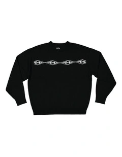 Diamond Daze Crew Neck Sweater in Black