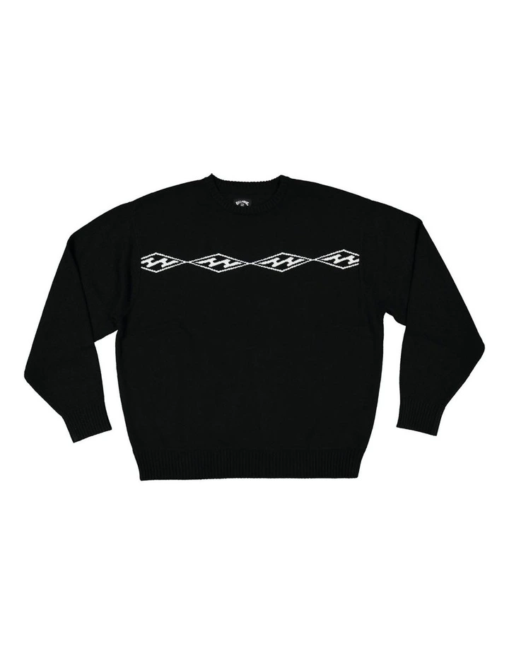 Diamond Daze Crew Neck Sweater in Black image 1