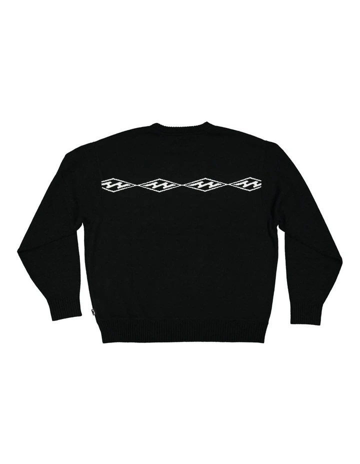 Diamond Daze Crew Neck Sweater in Black image 2