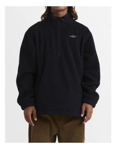 Boundary Half-Zip Fleece Pullover Hoodie in Black