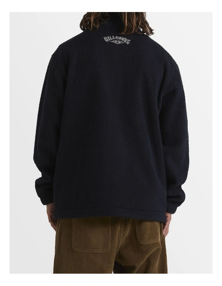Boundary Half-Zip Fleece Pullover Hoodie in Black image 2