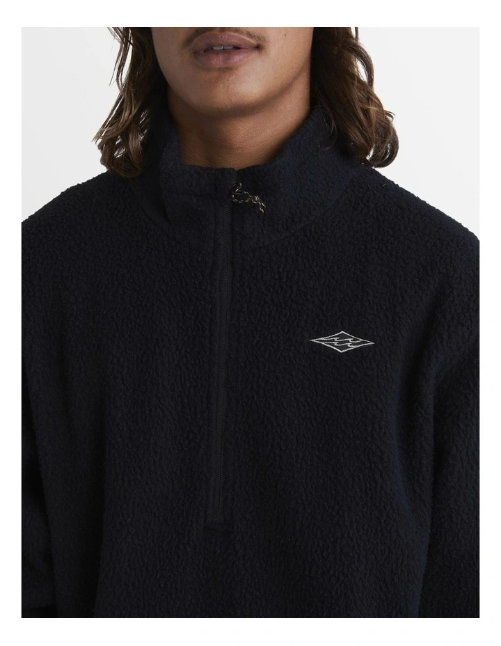 Boundary Half-Zip Fleece Pullover Hoodie in Black image 4