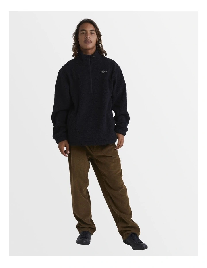 Boundary Half-Zip Fleece Pullover Hoodie in Black image 5