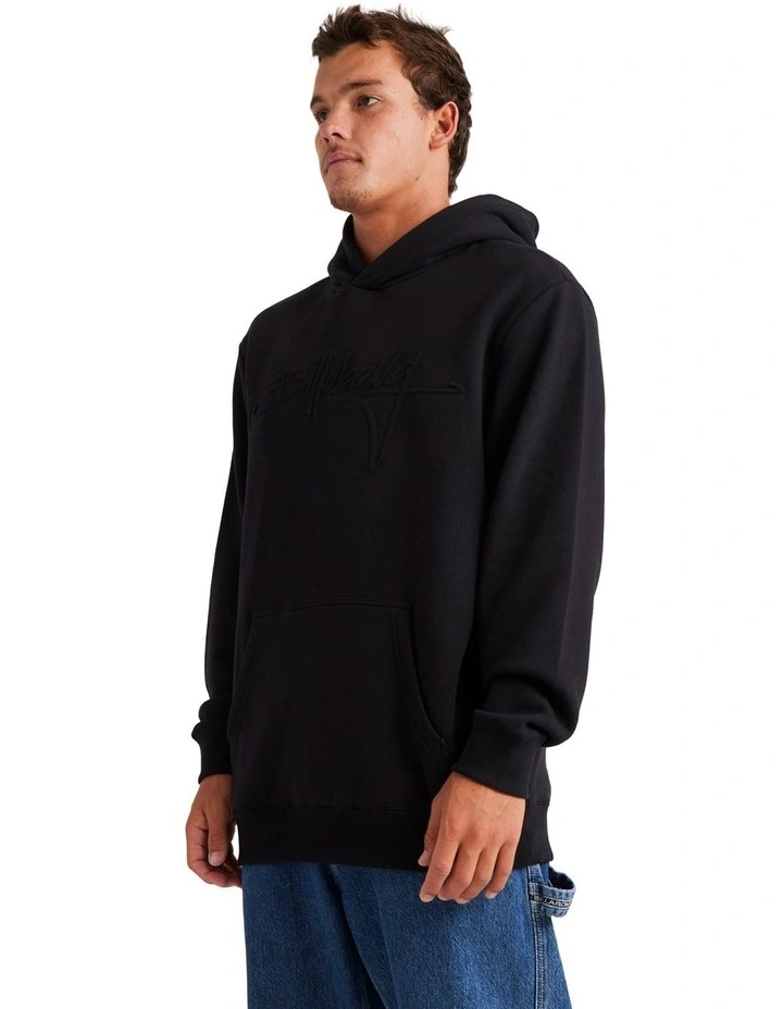 Tonal Boss Pop Pullover Hoodie in Black image 3