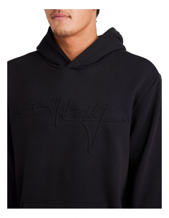 Tonal Boss Pop Pullover Hoodie in Black image 4