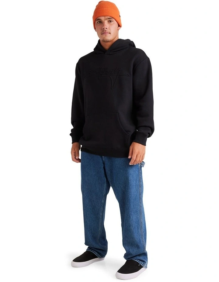 Tonal Boss Pop Pullover Hoodie in Black image 5
