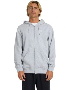 Premium Wave Wash Zip Up Hoodie in Grey