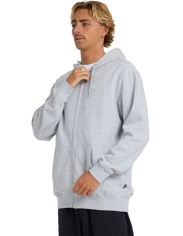 Premium Wave Wash Zip Up Hoodie in Grey image 3