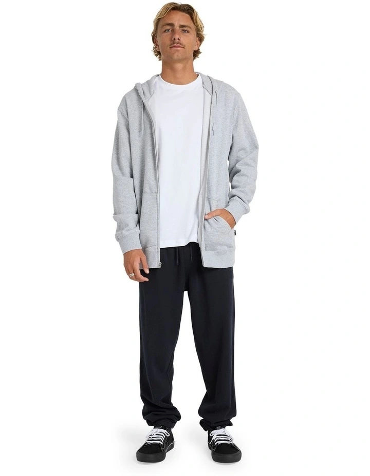 Premium Wave Wash Zip Up Hoodie in Grey image 5