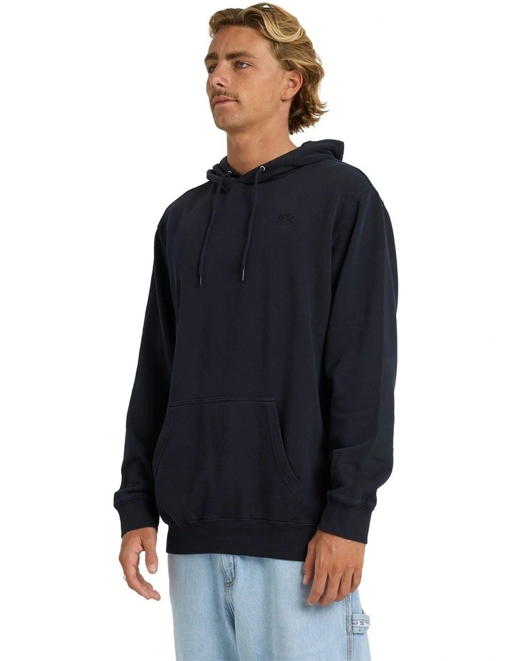 Premium Wave Wash Pullover Hoodie in Black image 3