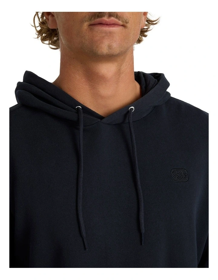 Premium Wave Wash Pullover Hoodie in Black image 4
