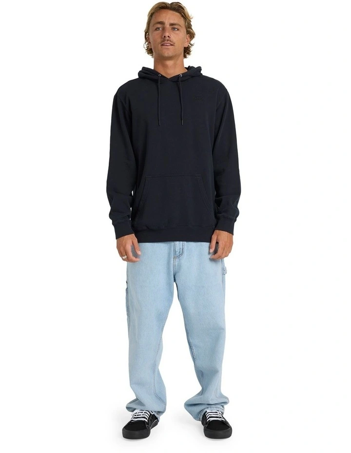 Premium Wave Wash Pullover Hoodie in Black image 5