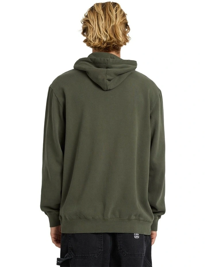 Premium Wave Wash Pullover Hoodie in Green image 2