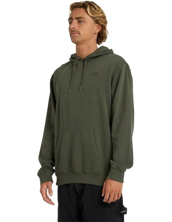 Premium Wave Wash Pullover Hoodie in Green image 3