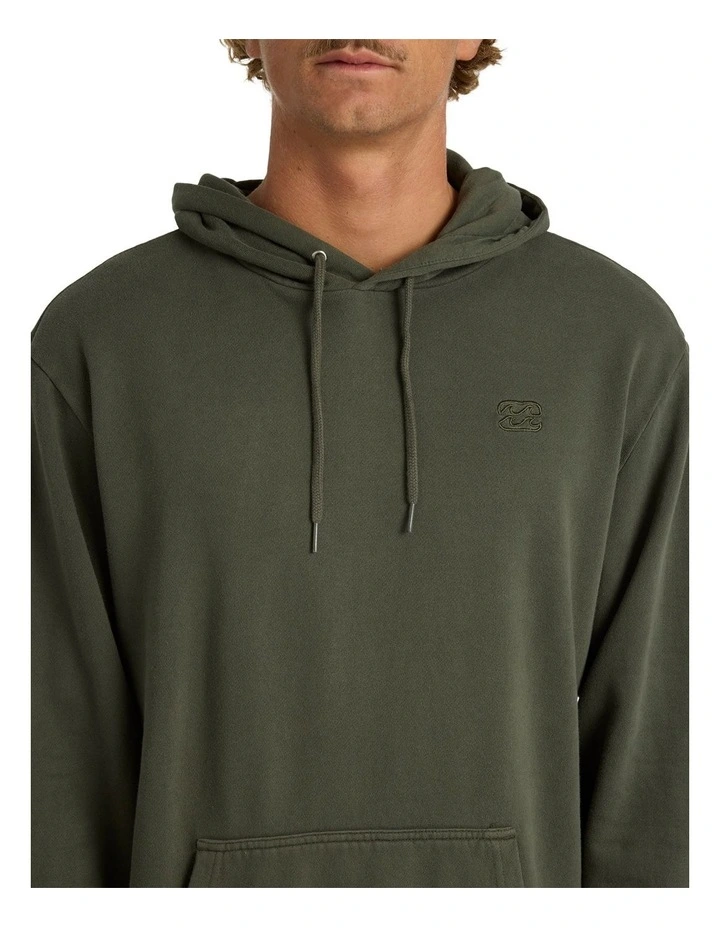 Premium Wave Wash Pullover Hoodie in Green image 4