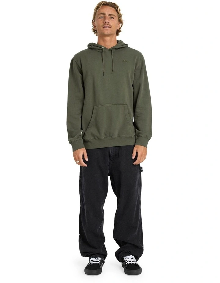 Premium Wave Wash Pullover Hoodie in Green image 5
