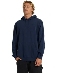 Premium Wave Wash Pullover Hoodie in Black