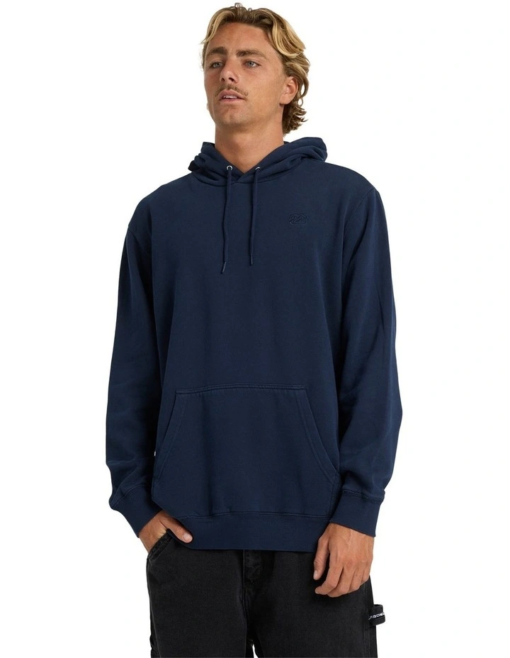 Premium Wave Wash Pullover Hoodie in Black image 1
