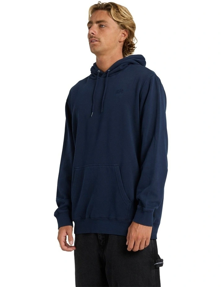 Premium Wave Wash Pullover Hoodie in Black image 3