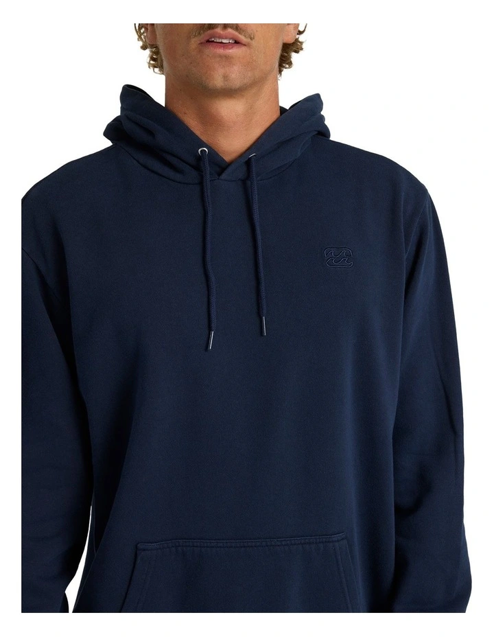 Premium Wave Wash Pullover Hoodie in Black image 4