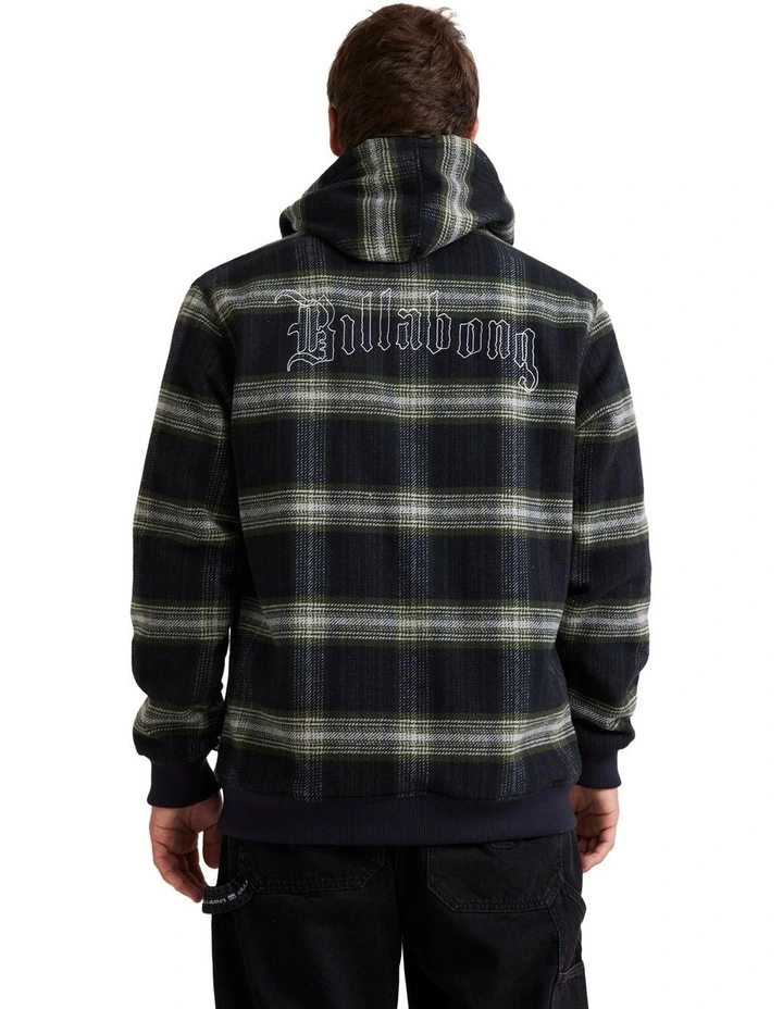 Warped Zip Up Hoodie in Black image 2