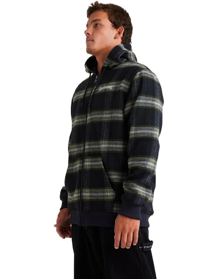 Warped Zip Up Hoodie in Black image 3