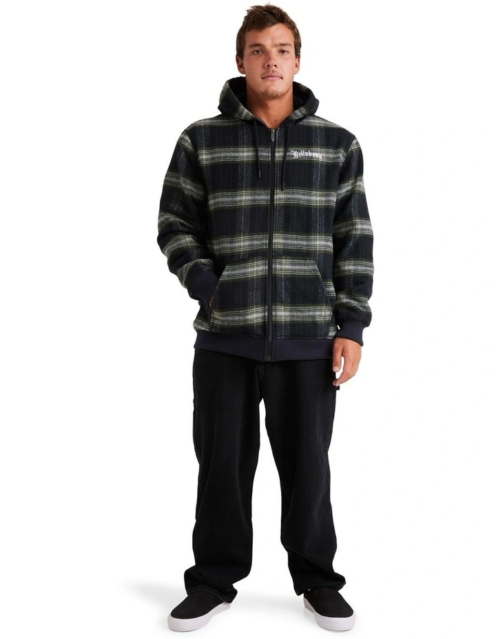 Warped Zip Up Hoodie in Black image 5