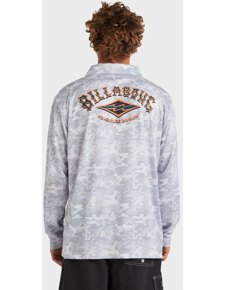 Fisho Long Sleeve Rash Vest In White Camo image 2