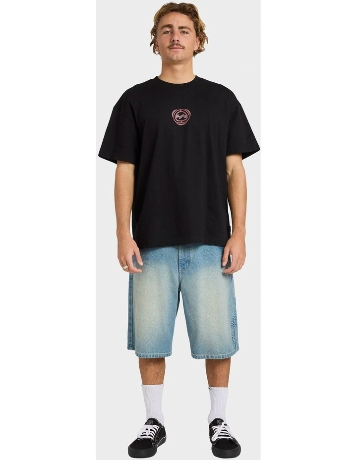Script Smoko Denim Shorts 22 Inch in Sun Faded Indigo image 5