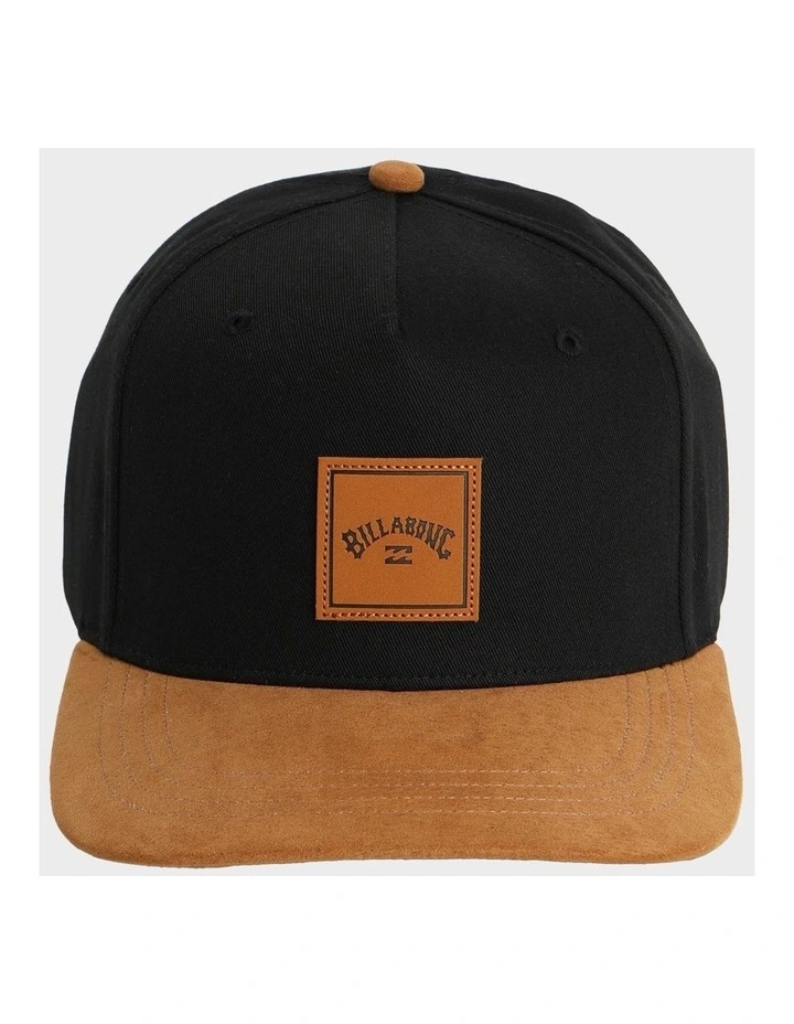 Stacked Snapback Cap in Black/Tan image 1
