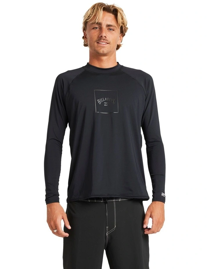 Boxed Arch Long Sleeve Rash Vest In Stealth image 1