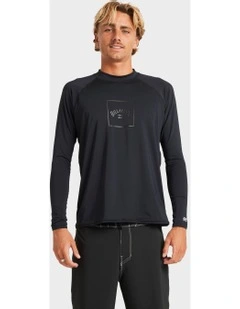 Boxed Arch Long Sleeve Rash Vest In Stealth
