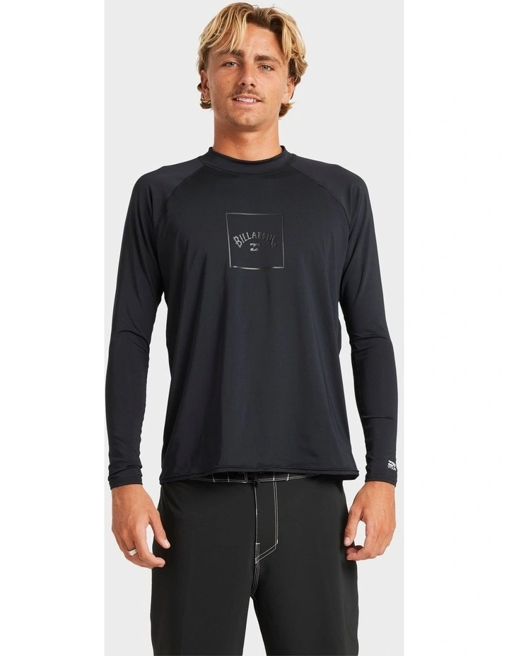 Boxed Arch Long Sleeve Rash Vest In Stealth image 1