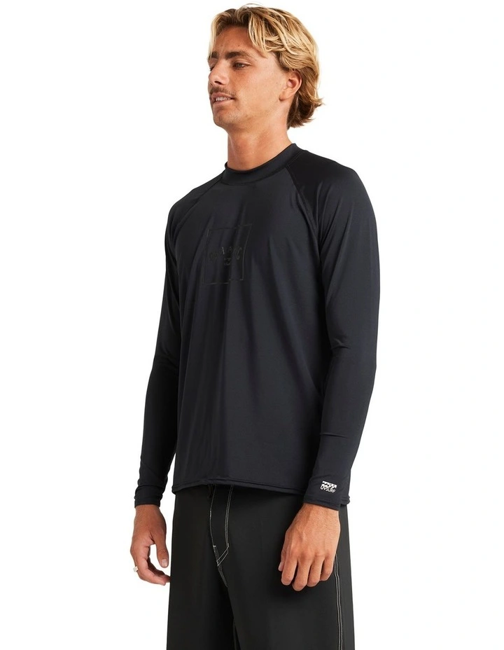 Boxed Arch Long Sleeve Rash Vest In Stealth image 3