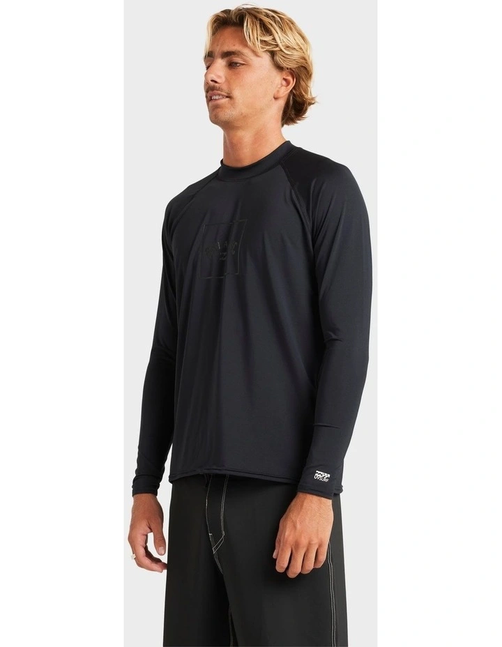 Boxed Arch Long Sleeve Rash Vest In Stealth image 3