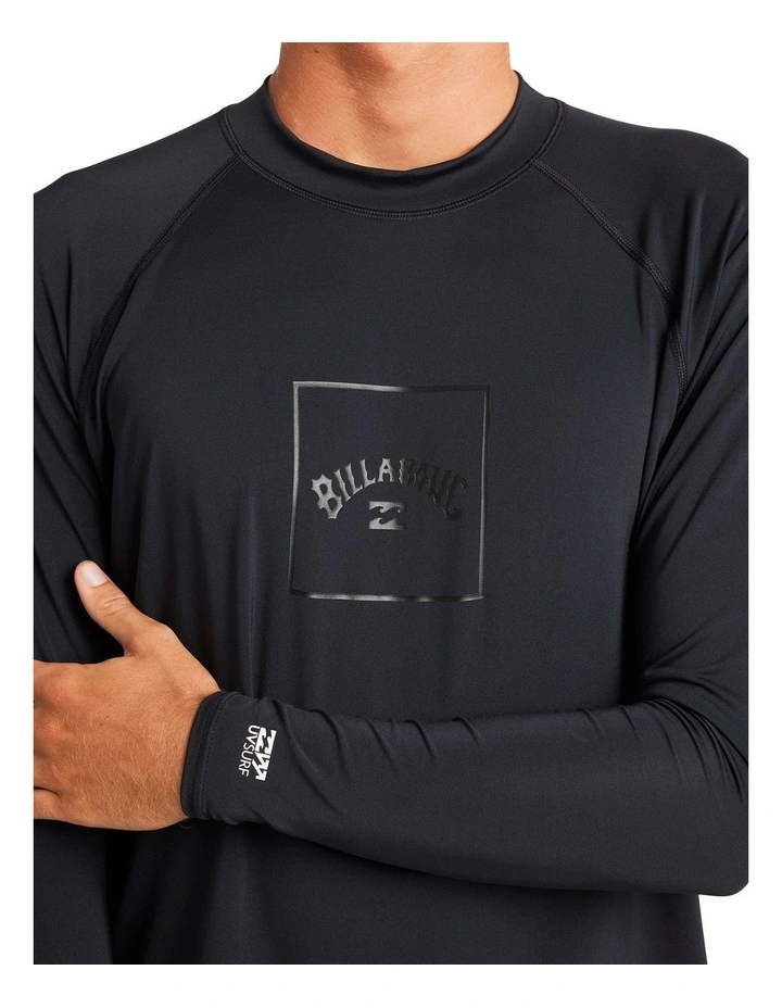 Boxed Arch Long Sleeve Rash Vest In Stealth image 4