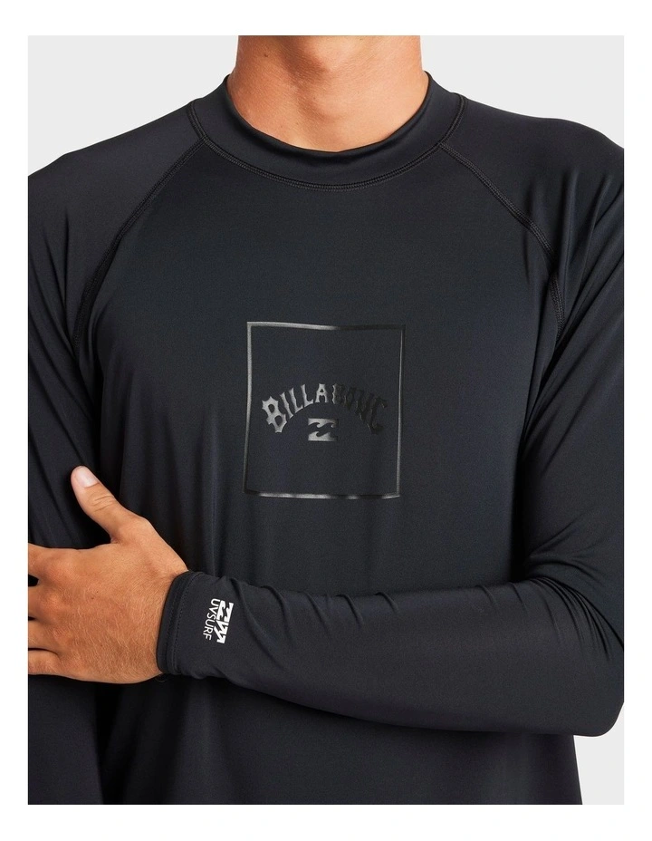 Boxed Arch Long Sleeve Rash Vest In Stealth image 4