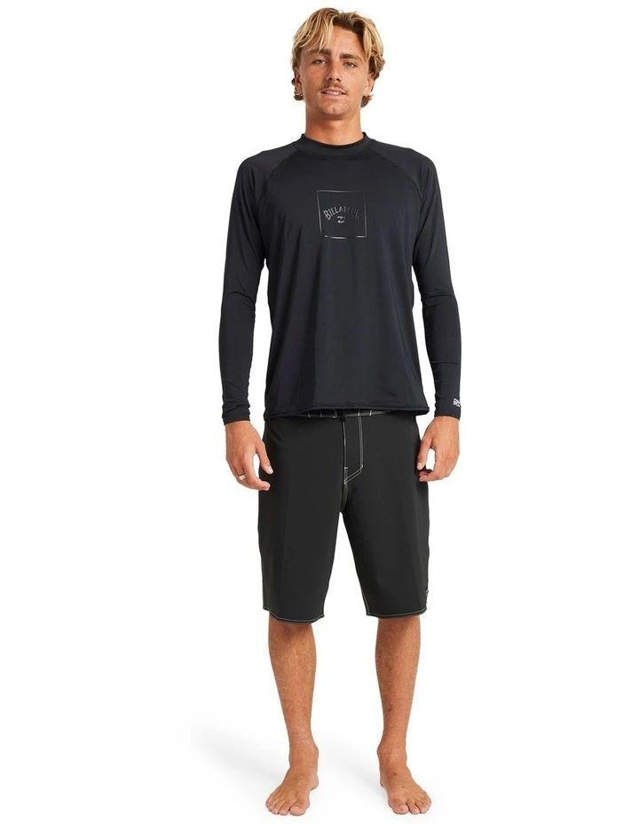 Boxed Arch Long Sleeve Rash Vest In Stealth image 5