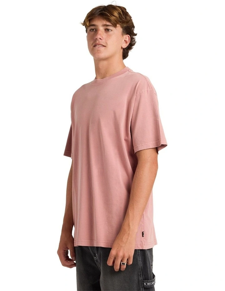 Premium Wave Wash T-Shirt In Dusty Rose image 3