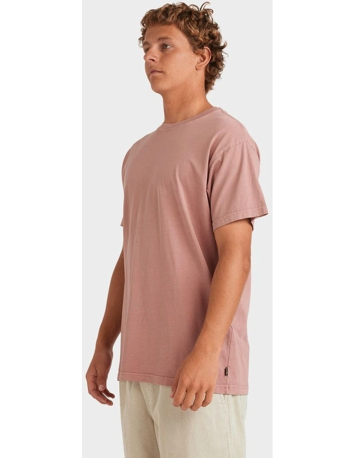 Premium Wave Wash T-Shirt In Dusty Rose image 3