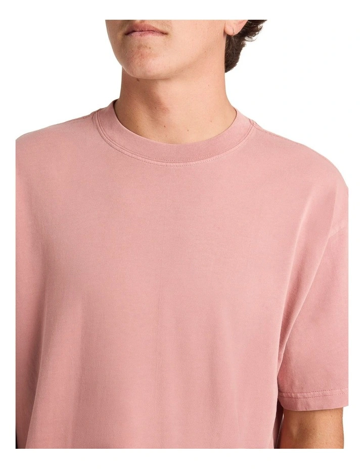 Premium Wave Wash T-Shirt In Dusty Rose image 4