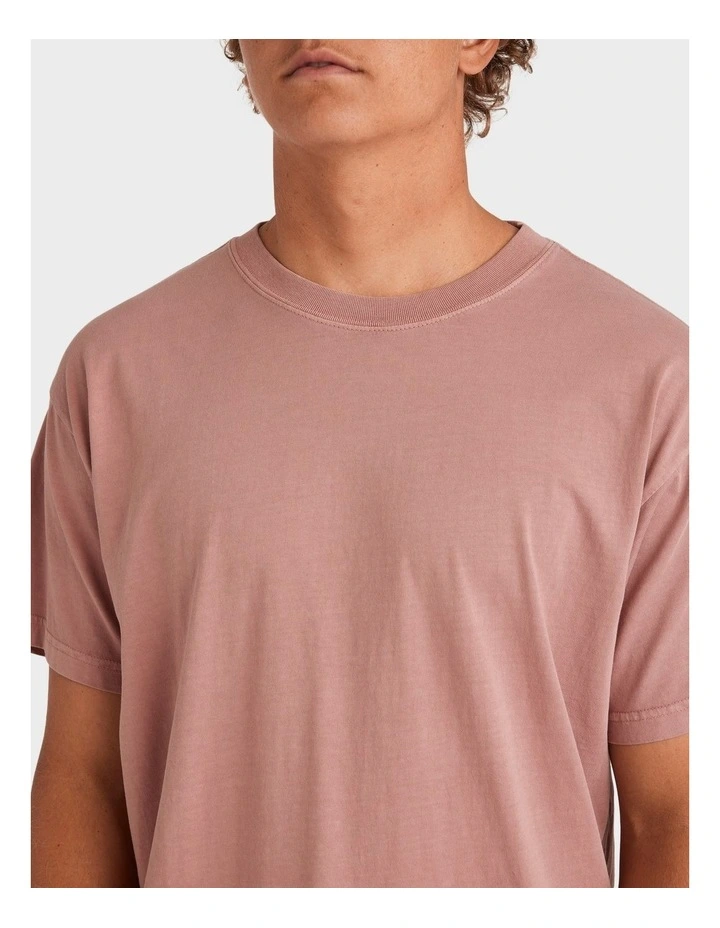 Premium Wave Wash T-Shirt In Dusty Rose image 4