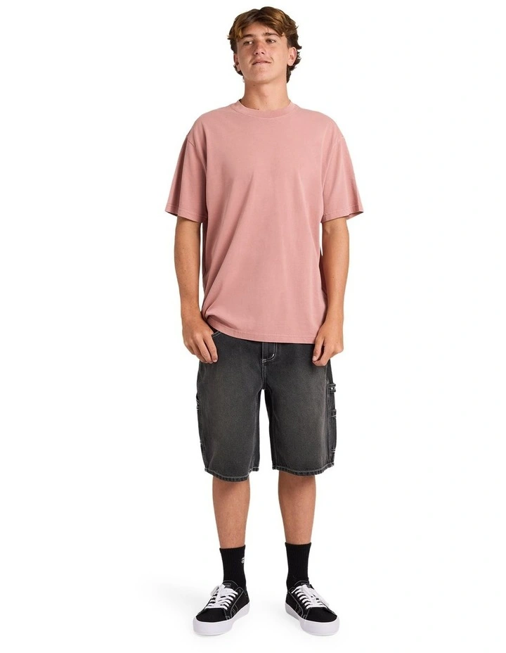 Premium Wave Wash T-Shirt In Dusty Rose image 5