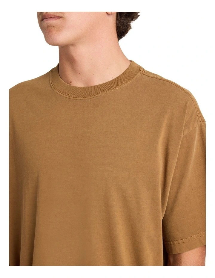 Premium Wave Wash T-shirt In Tobacco image 4
