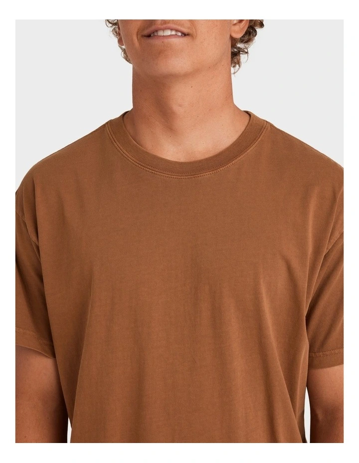 Premium Wave Wash T-Shirt In Tobacco image 4