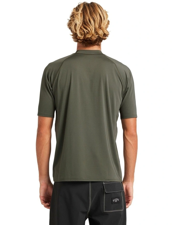 Boxed Arch Short Sleeve Rash Vest in Green image 2