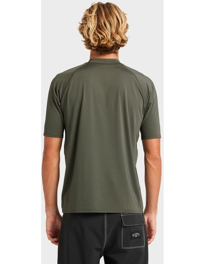 Boxed Arch Short Sleeve Rash Vest In Green image 2