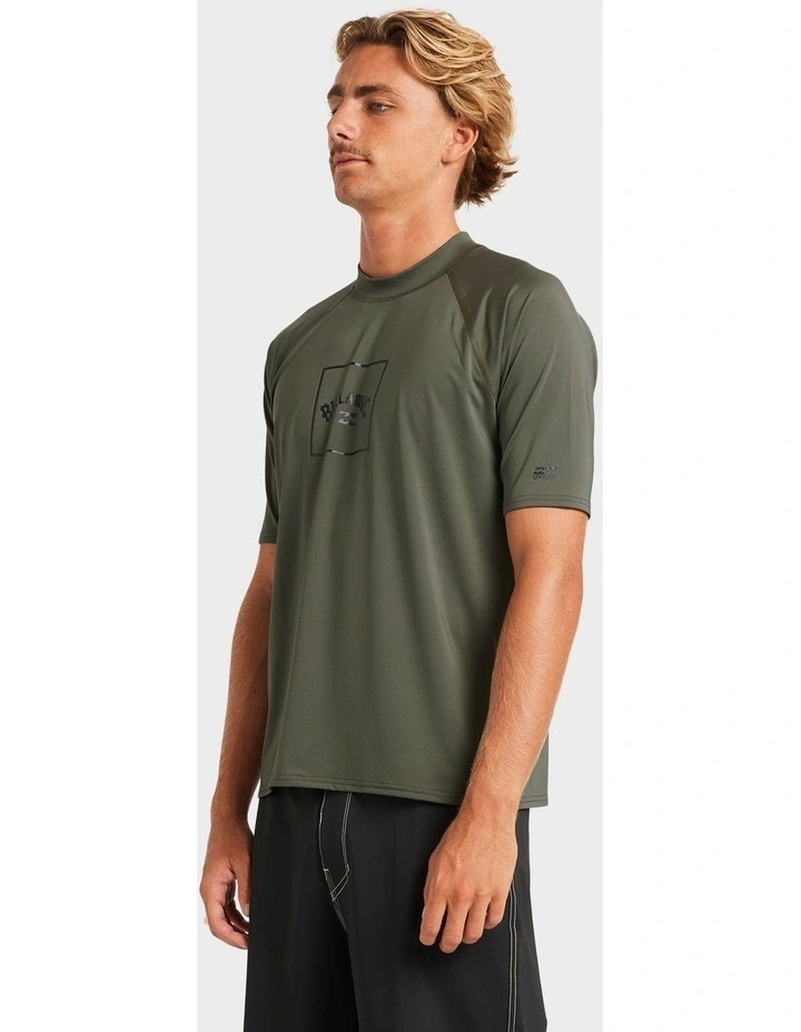 Boxed Arch Short Sleeve Rash Vest In Green image 3