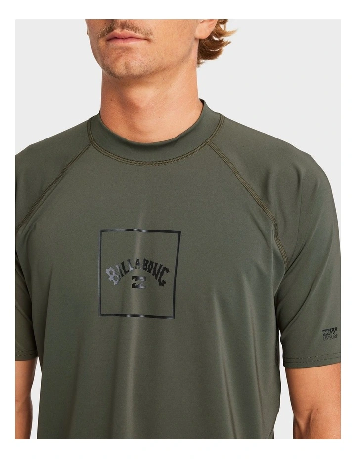 Boxed Arch Short Sleeve Rash Vest In Green image 4