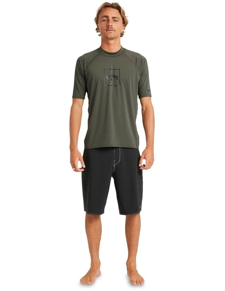 Boxed Arch Short Sleeve Rash Vest in Green image 5